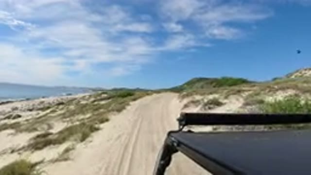 LOS CABOS MEXICO-2019: Road Cam Of A Sightseeing Tour On A Dirt Track In A