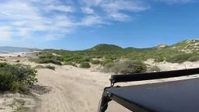 LOS CABOS MEXICO-2019: Man Traveling on Rough Road Near Beach