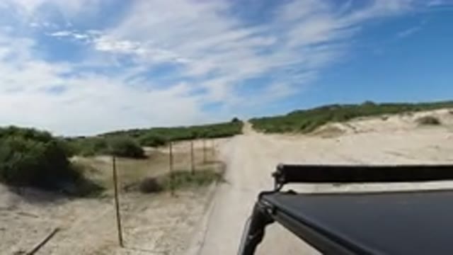 LOS CABOS MEXICO-2019: Wrangler Slowly Driving Through The Desert With