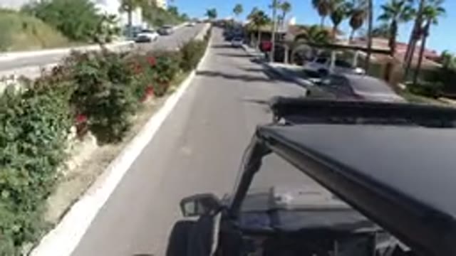 LOS CABOS MEXICO-2019: Video Of A Wrangler Driving Down A Narrow Road