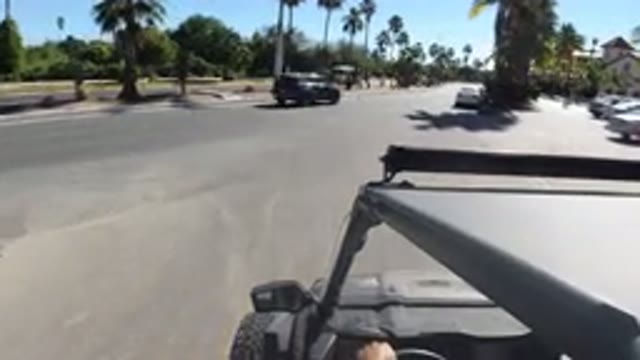 LOS CABOS MEXICO-2019: Fast Driving Wrangler Through Tropical Countryside