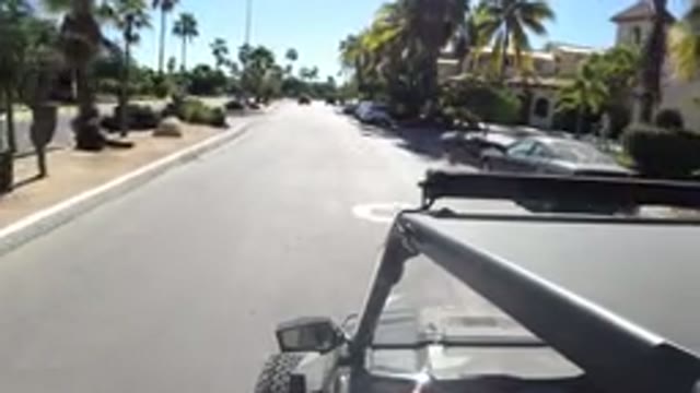 LOS CABOS MEXICO-2019: A View From A Vehicle Driving Down An Asphalt Street In A