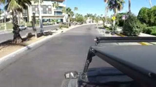 LOS CABOS MEXICO-2019: Someone Driving A Wrangler On An Empty Street