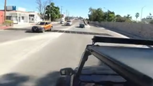 LOS CABOS MEXICO-2019: Camera Mounted On Top Of A Jeep And The Jeep Is Traveling
