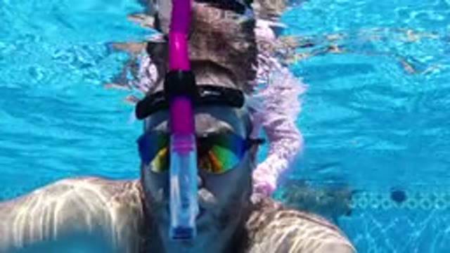 SAN JOSE DEL CABO MEXICO-2020: Man Films Himself In And Out Of The Crystal Clear