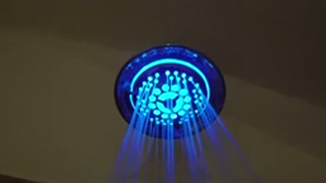 SAN JOSE DEL CABO MEXICO-2020: Light Up Shower Head With Water Shooting Out