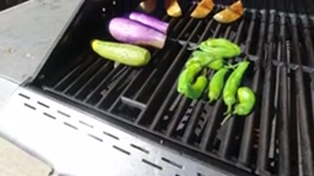 LOS CABOS MEXICO-2020: Different Vegetables Are Being Grilled On An Open Flame