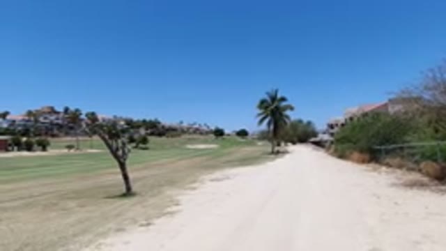 LOS CABOS MEXICO-2020: The Sandy Golf Course Bakes In The Sun