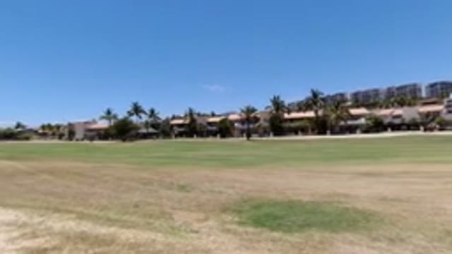 LOS CABOS MEXICO-2020: A Panoramic View Of A Beach With Nearby Houses And Palm Trees
