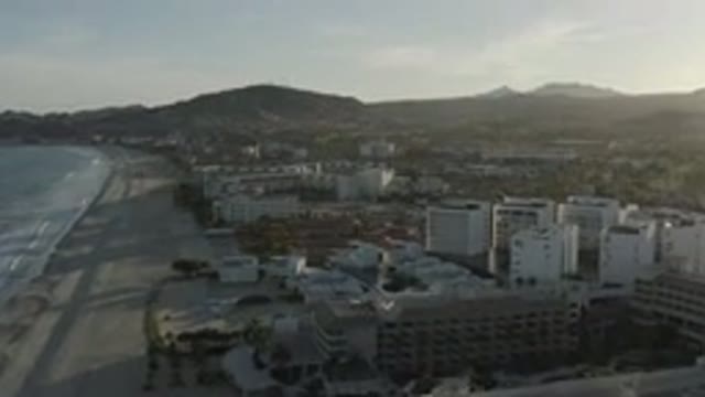 LOS CABOS MEXICO-2020: Beautiful City Recorded By Drone In The Sky During Sunrise