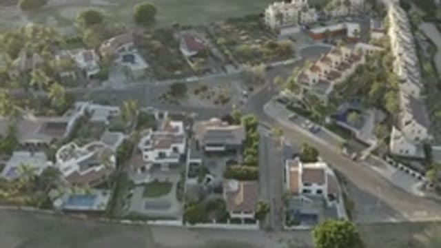 LOS CABOS MEXICO-2020: Aerial View Of A Residential Neighborhood And Road