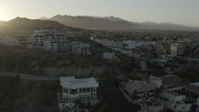 LOS CABOS MEXICO-2020: Upper View of Residential Buildings and Trees