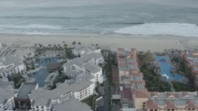 LOS CABOS MEXICO-2020: A View Of The Resort's Buildings Next To The Ocean