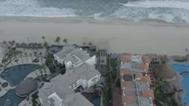 LOS CABOS MEXICO-2020: Aerial View Of Seaside Beach Resort And Hotels