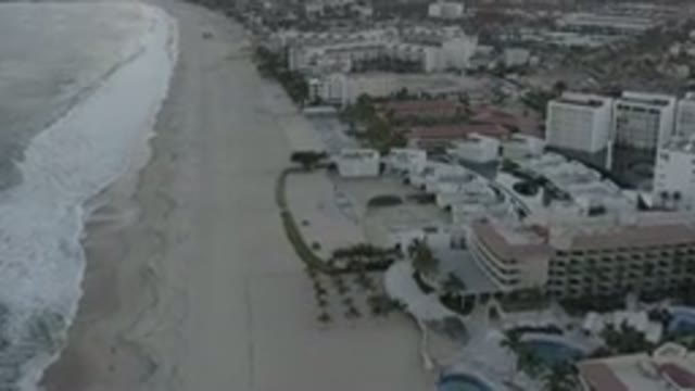 LOS CABOS MEXICO-2020: Beach And The Sea Waves Recorded During The Sunset In