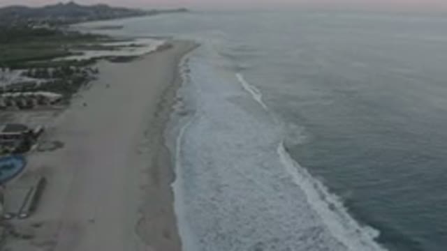 LOS CABOS MEXICO-2020: Sunny Day And Pretty Waves At The Beach With Big Waves As
