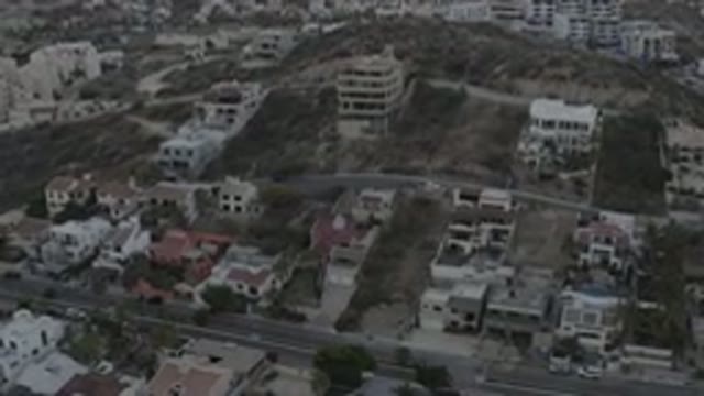 LOS CABOS MEXICO-2020: Overhead Of A Pre Planned Residential Area With Vacant Lots