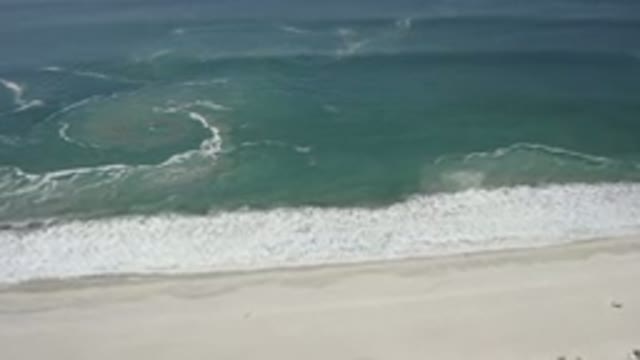 SAN JOSE DEL CABO MEXICO-2020: Aerial View Of Ocean Waves Rolling Onto Sandy