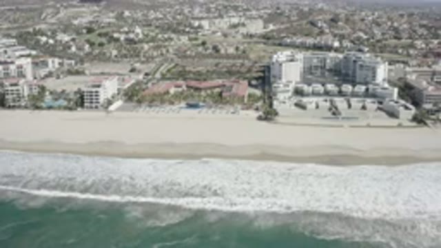SAN JOSE DEL CABO MEXICO-2020: Waves Crashing Serenely On White Sandy Beaches At