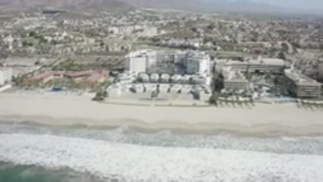 SAN JOSE DEL CABO MEXICO-2020: Beautiful White Buildings Along The Sandy Beach