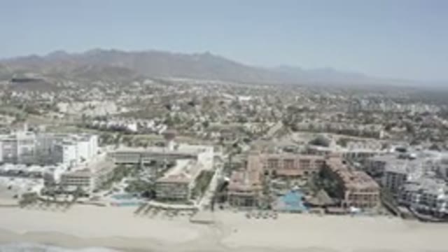 SAN JOSE DEL CABO MEXICO-2020: Aerial Footage Over The Ocean Of A Coastline And