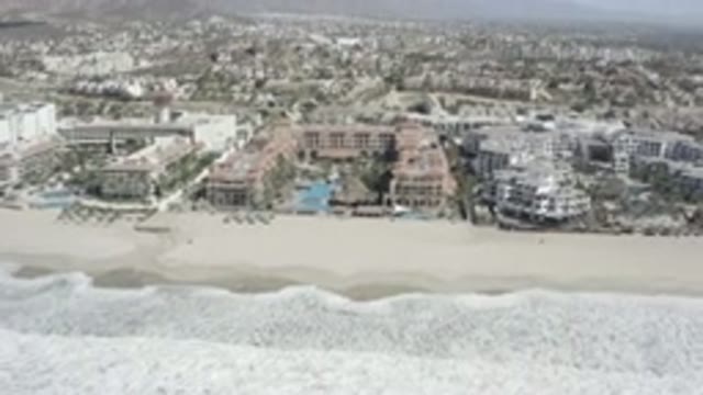 SAN JOSE DEL CABO MEXICO-2020: Very Calm Sea Waves Slowly Crashing At The Beach