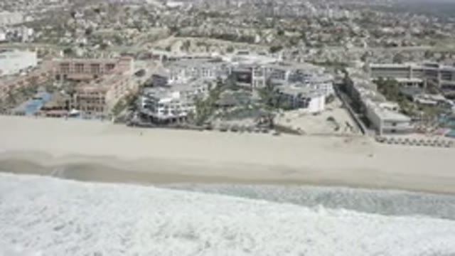 SAN JOSE DEL CABO MEXICO-2020: Aerial View Of A Town Showing The Beach And Ocean