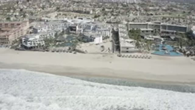SAN JOSE DEL CABO MEXICO-2020: Silver Vibrant Scenery Of The Beach And Buildings
