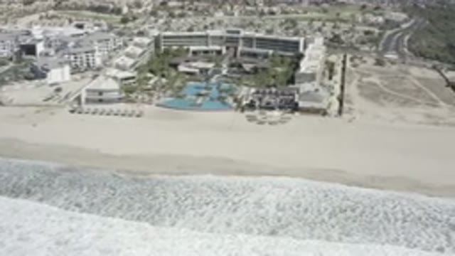 SAN JOSE DEL CABO MEXICO-2020: A Moving Top View Of A Beach And The Buildings