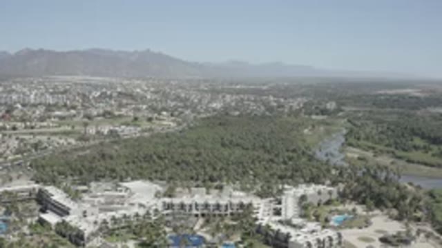 SAN JOSE DEL CABO MEXICO-2020: A City Buildings And A Large Vast Park Full Of