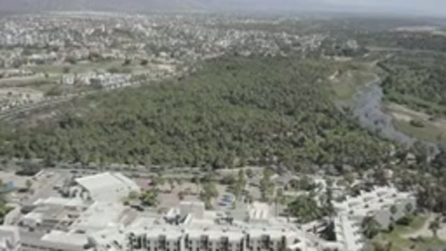 SAN JOSE DEL CABO MEXICO-2020: Large Aerial View Of A Small Town On The Edge