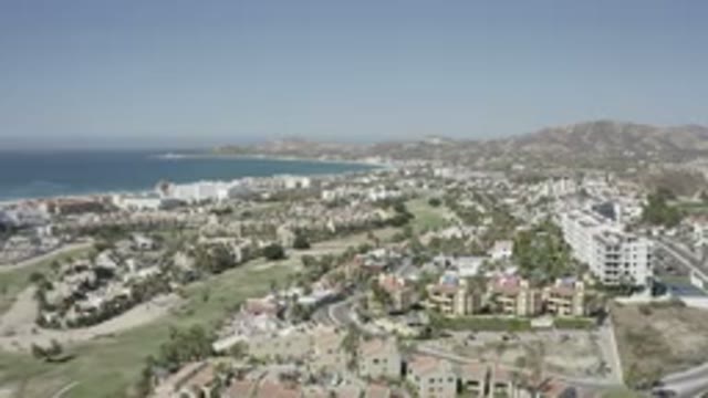 SAN JOSE DEL CABO MEXICO-2020: Aerial Top View of Buildings and Greenery