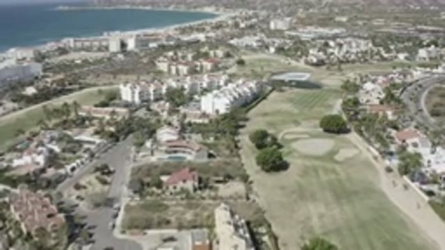 SAN JOSE DEL CABO MEXICO-2020: Aerial View Of Mexican Coastal City Full Of