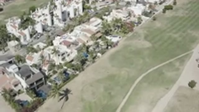 SAN JOSE DEL CABO MEXICO-2020: Suburban Neighborhood Drone View Of Many Houses