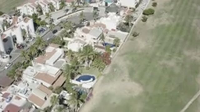 SAN JOSE DEL CABO MEXICO-2020: Aerial Flyover Of A Large Area With Multiple Buildings