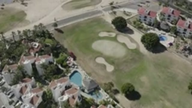 SAN JOSE DEL CABO MEXICO-2020: Flying Over Multiple Houses With Pools And A Golf Course
