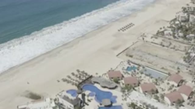 SAN JOSE DEL CABO MEXICO-2020: A View Of A Resort Beach Shore Ocean Pools And