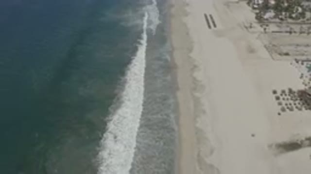 SAN JOSE DEL CABO MEXICO-2020: Calm Beach With No People Recorded From The Sky
