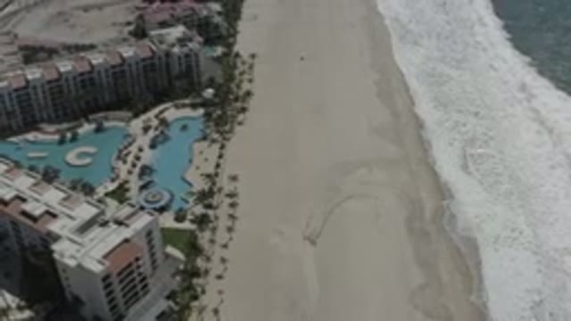 SAN JOSE DEL CABO MEXICO-2020: Foreshore Resort Building Top View Captured Drone