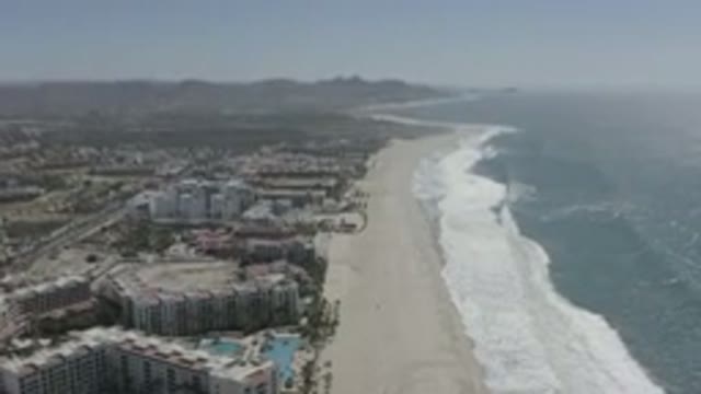 SAN JOSE DEL CABO MEXICO-2020: Pan Of Beach Oceans Resort Hotels And Hills In