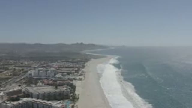 SAN JOSE DEL CABO MEXICO-2020: Aerial Drone Shot Of Beach And Buildings