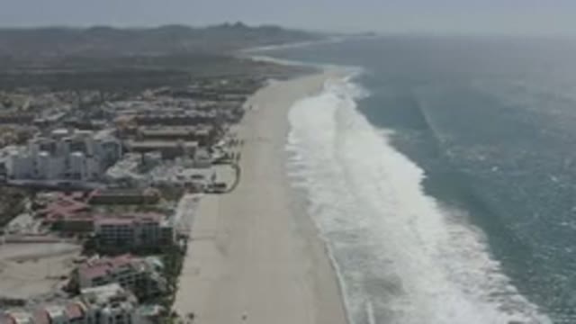 SAN JOSE DEL CABO MEXICO-2020: Beach Sea Waves Front And Back View No One Can
