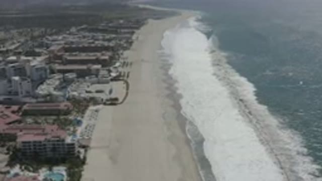 SAN JOSE DEL CABO MEXICO-2020: Beach And Buildings Captured From The Sky While