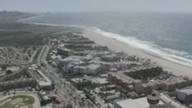 SAN JOSE DEL CABO MEXICO-2020: A Wide View Of A Big Town And Spread Beach