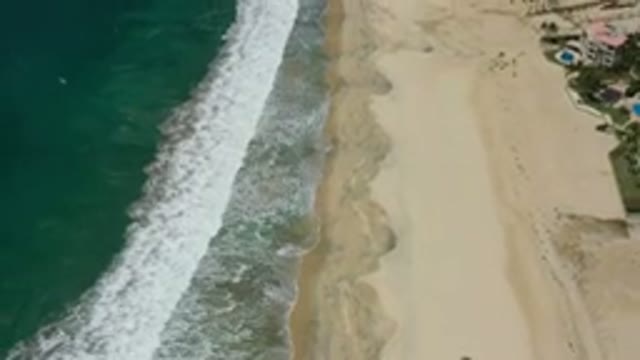 SAN JOSE DEL CABO MEXICO-2020: A View Of The Ocean Shore Pools Trees And Beach