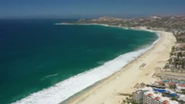SAN JOSE DEL CABO MEXICO-2020: Empty Beach With Only A Pair Of Houses