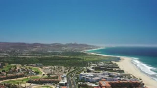 SAN JOSE DEL CABO MEXICO-2020: Zooming In From Above On Road Crossing Area Of