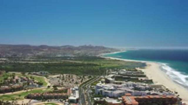 SAN JOSE DEL CABO MEXICO-2020: Overlook Of A Small Beach Town Where The Hills