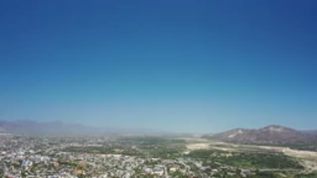 SAN JOSE DEL CABO MEXICO-2020: City Shown From Far Away With A Foggy Horizon And