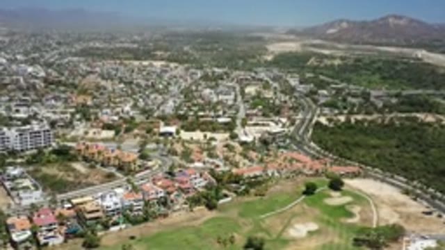 SAN JOSE DEL CABO MEXICO-2020: High Aerial View Of A Large City With A Crafted